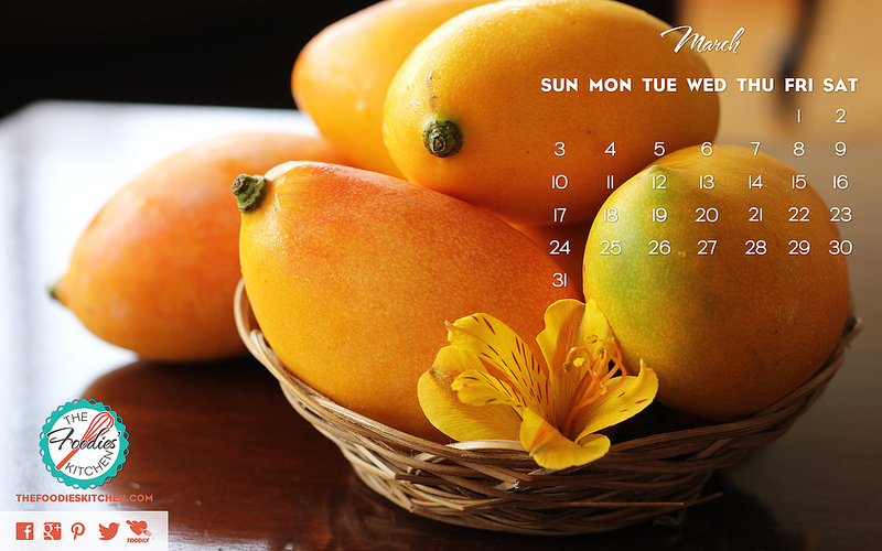 Foodies Freebie: March 2013 Desktop Calendar