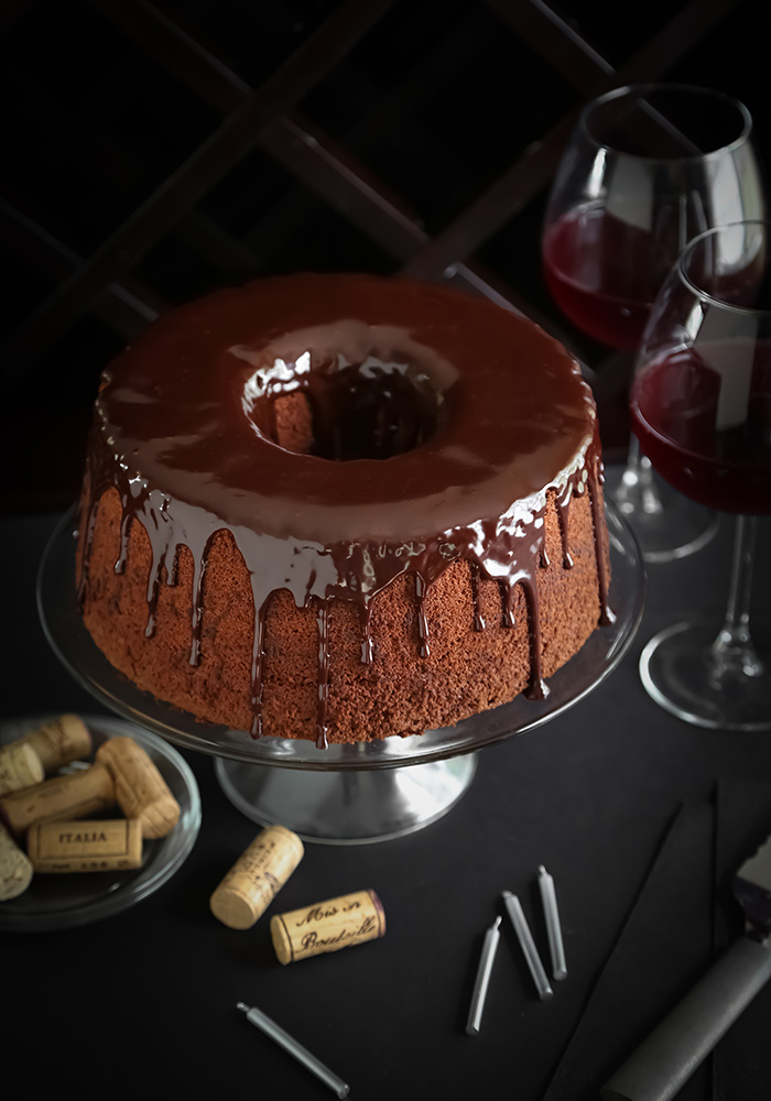 Chocolate Red Wine Chiffon Cake