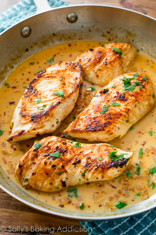 Skillet Chicken with Creamy Cilantro Lime Sauce